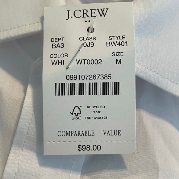 J. Crew Performance Slim Fit Dress Shirt White Button Down M - Picture 8 of 15
